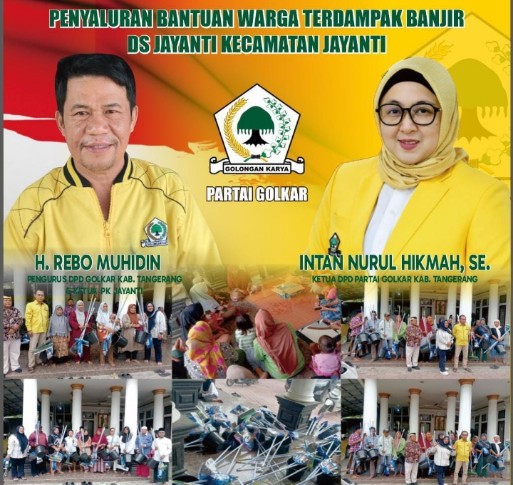 DPD Golkar Kabupaten Tangerang Berikan Bantuan Alat Kebersihan Untuk Korban Banjir
